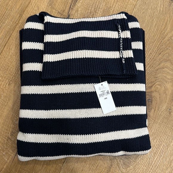 GAP Oversized Navy Blue Striped Turtleneck Sweater - NWT Size XXS - Picture 5 of 8